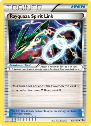 Rayquaza Spirit Link #87 · Roaring Skies Pokémon card