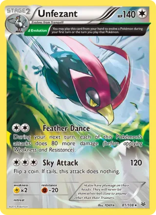 Unfezant #81 · Roaring Skies Pokémon card