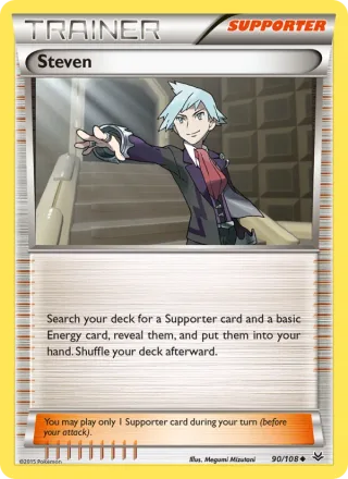 Steven #90 · Roaring Skies Pokémon card