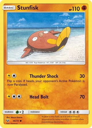 Stunfisk #46 · Shining Legends Pokémon card