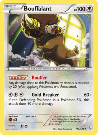 Bouffalant #110 · Dragons Exalted Pokémon card