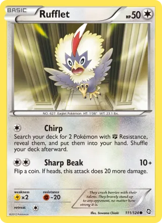 Rufflet #111 · Dragons Exalted Pokémon card