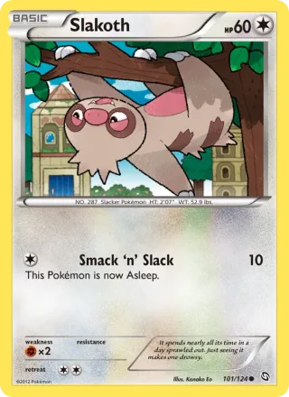 Slakoth #101 · Dragons Exalted Pokémon card