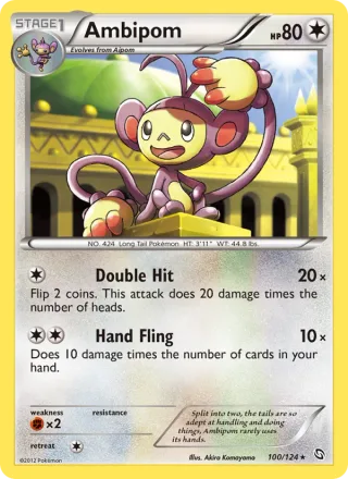 Ambipom #100 · Dragons Exalted Pokémon card