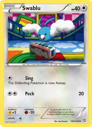 Swablu #104 · Dragons Exalted Pokémon card