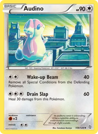 Audino #108 · Dragons Exalted Pokémon card