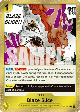 Blaze Slice #OP07-116 · 500 Years in the Future One Piece card