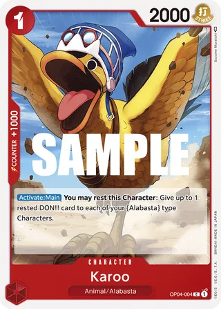 Karoo #OP04-004 · Kingdoms of Intrigue Pre-Release Cards One Piece card