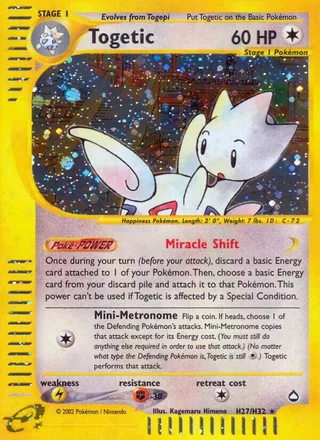 Togetic #H27 · Aquapolis Pokémon card