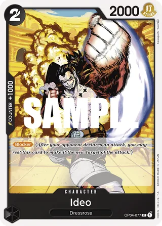 Ideo #OP04-077 · Kingdoms of Intrigue Pre-Release Cards One Piece card