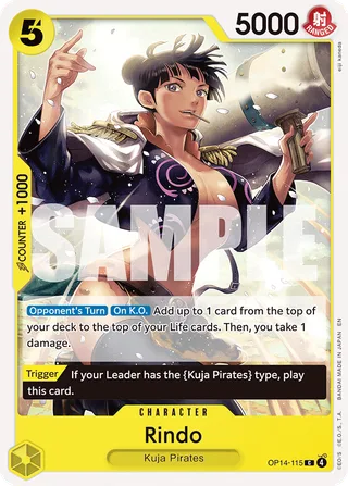 Rindo #OP14-115 · The Azure Sea's Seven One Piece card