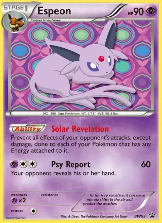 Espeon #BW92 · BW Black Star Promos Pokémon card