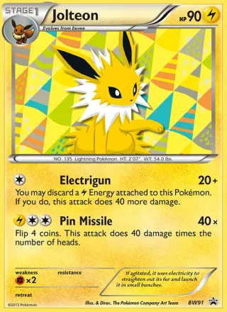 Jolteon #BW91 · BW Black Star Promos Pokémon card