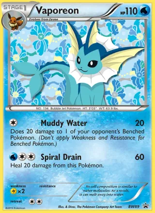 Vaporeon #BW89 · BW Black Star Promos Pokémon card