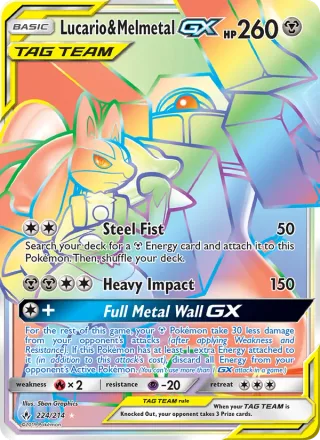 Lucario & Melmetal GX #224 · Unbroken Bonds Pokémon card