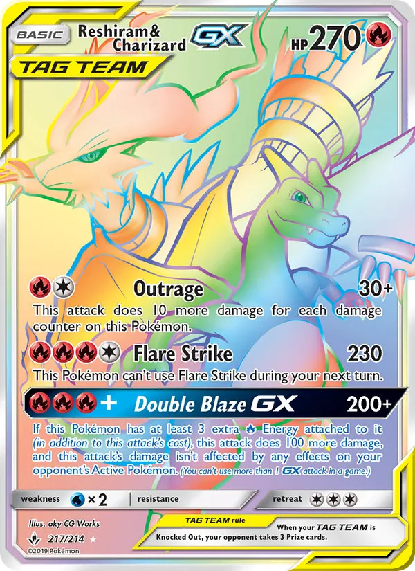 Reshiram & Charizard GX full card art