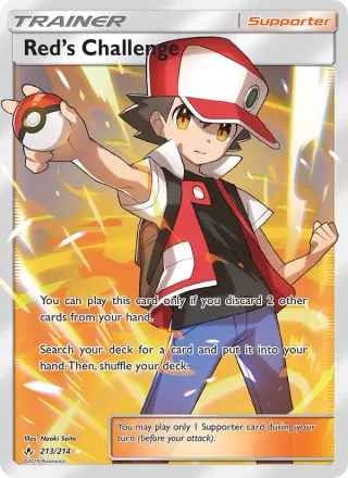 Red’s Challenge #213 · Unbroken Bonds Pokémon card