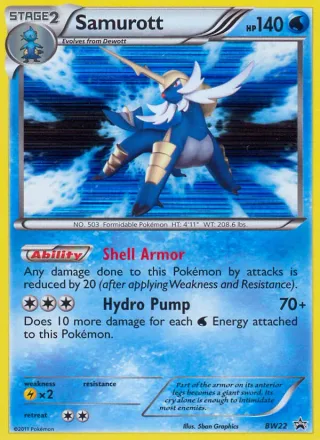 Samurott #BW22 · BW Black Star Promos Pokémon card