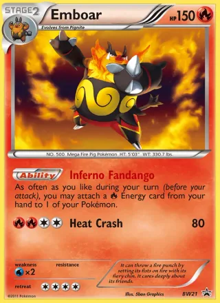 Emboar #BW21 · BW Black Star Promos Pokémon card