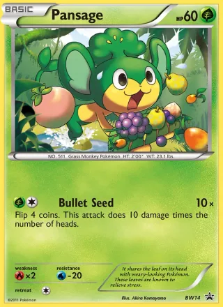 Pansage #BW14 · BW Black Star Promos Pokémon card