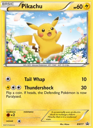 Pikachu #BW77 · BW Black Star Promos Pokémon card