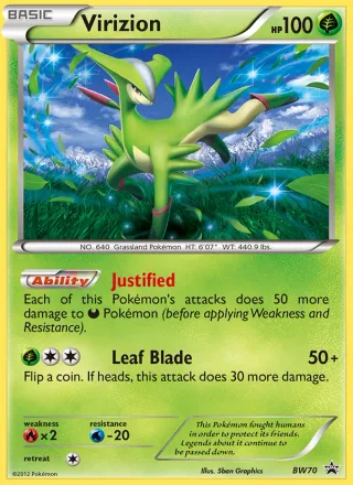 Virizion #BW70 · BW Black Star Promos Pokémon card