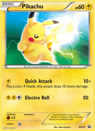 Pikachu #BW54 · BW Black Star Promos Pokémon card