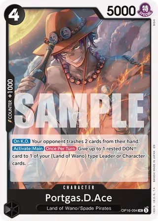 Portgas.D.Ace #OP16-094 · The Time of Battle Release Event Cards One Piece card