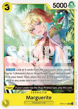 Marguerite #OP14-113 · The Azure Sea's Seven One Piece card