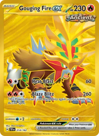 Gouging Fire ex #214 · Temporal Forces Pokémon card