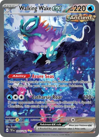 Walking Wake ex #205 · Temporal Forces Pokémon card