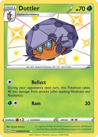 Dottler #SV008 · Shining Fates Shiny Vault Pokémon card