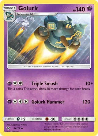 Golurk #44 · Shining Legends Pokémon card