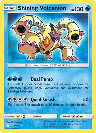 Shining Volcanion #27 · Shining Legends Pokémon card
