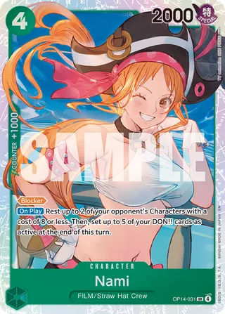 Nami #OP14-031 · The Azure Sea's Seven One Piece card
