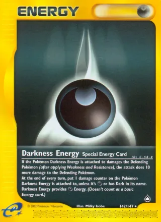 Darkness Energy #142 · Aquapolis Pokémon card