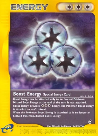 Boost Energy #145 · Aquapolis Pokémon card