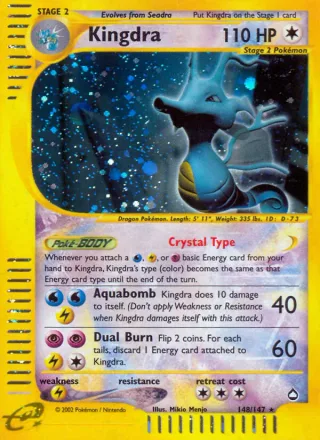 Kingdra #148 · Aquapolis Pokémon card