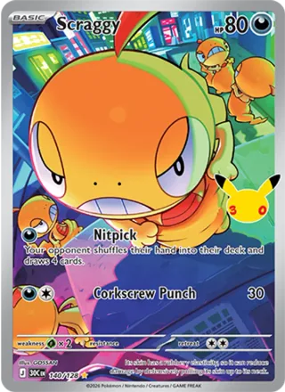 Scraggy #140 · 30th Celebration Pokémon card