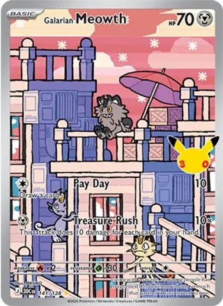 Galarian Meowth #141 · 30th Celebration Pokémon card
