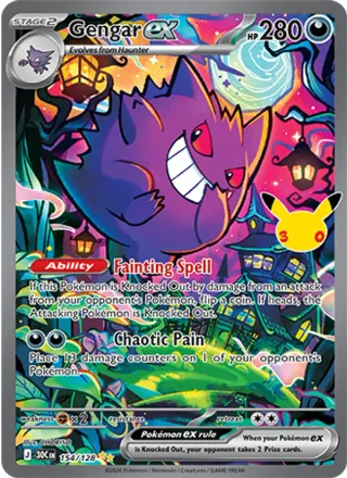 Gengar ex #154 · 30th Celebration Pokémon card