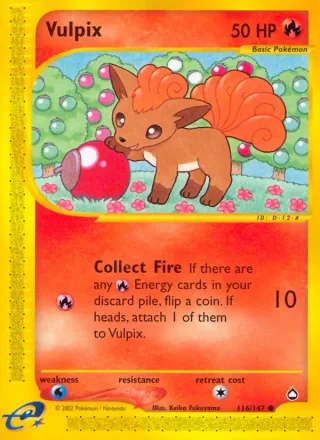 Vulpix #116 · Aquapolis Pokémon card