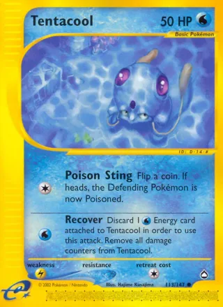 Tentacool #113 · Aquapolis Pokémon card