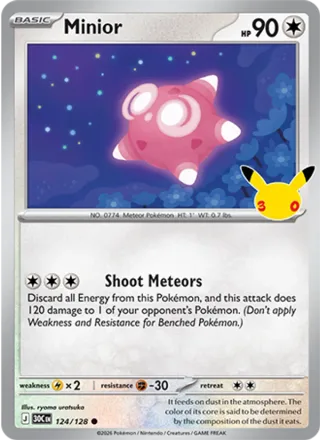 Minior #124 · 30th Celebration Pokémon card