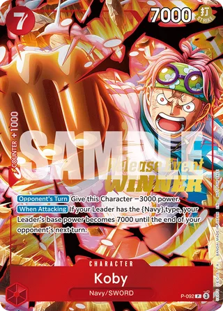 Koby (OP12 Release Event Winner) #P-092-op12-release-event-winner · One Piece Promotion Cards One Piece card