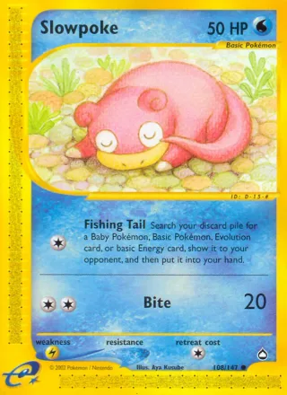 Slowpoke #108 · Aquapolis Pokémon card