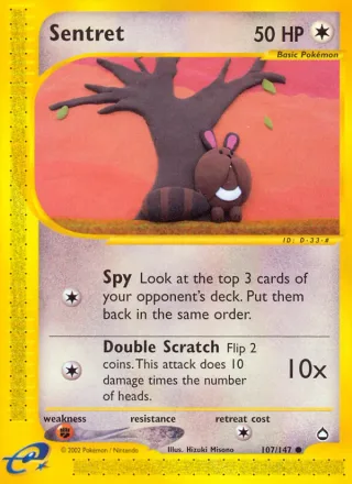 Sentret #107 · Aquapolis Pokémon card