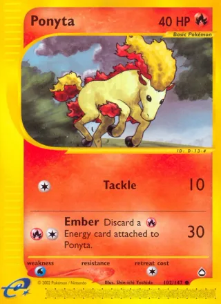 Ponyta #102 · Aquapolis Pokémon card
