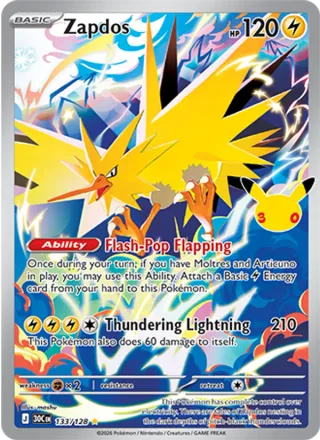 Zapdos #133 · 30th Celebration Pokémon card