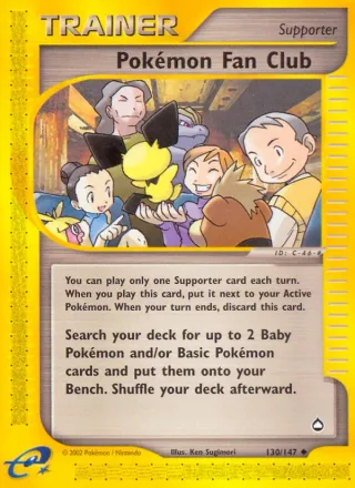 Pokémon Fan Club #130 · Aquapolis Pokémon card